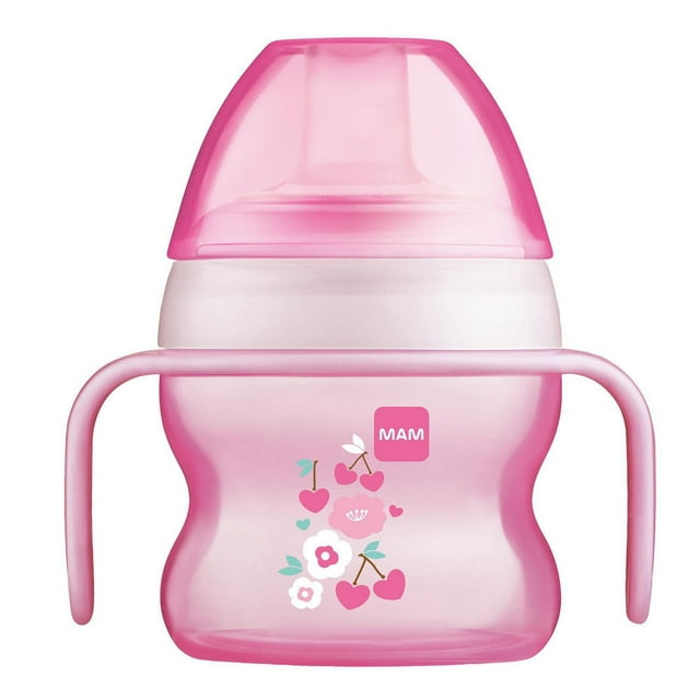 MAM Tasse d'Initiation, Tasses à Bec pour Tout-Petits avec Poignées, Fille, 5 Onces