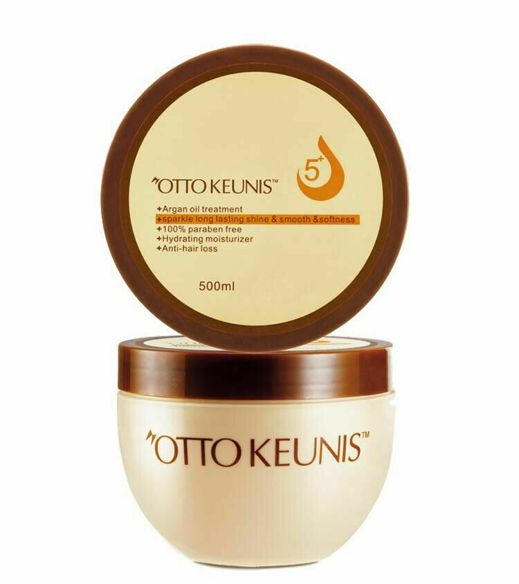 Otto Keunis Argan Oil 5+ Mask Treatment -100% Paraben Free - Hydrating Moisturizer+ Anti- hair Loss+ Sparkle Long Lasting Shine & Smooth & Softness 500 ml. /16.9 fl. oz