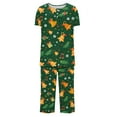 thumbnail image 6 of Fznquz Women Loungewear Set 2 Piece Christmas Soft Pj Top and Pants Short Sleeve Pjama Set Womens, 6 of 6