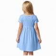 thumbnail image 3 of NOLDARES Girls Dresses Summer Short Sleeve Clothes School Outfits for Kids 2-12 Years(Sky Blue,9-10 Years), 3 of 9