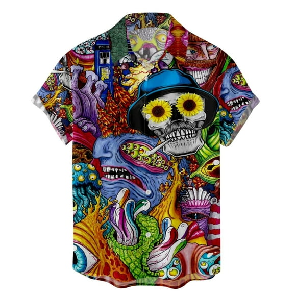 Mens Novelty Button Down Shirts Retro