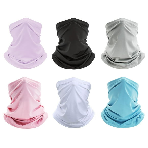 Mascarilla facial tipo bandana con polainas para cuello, paquete de 6 unidades, Finvizo Pink