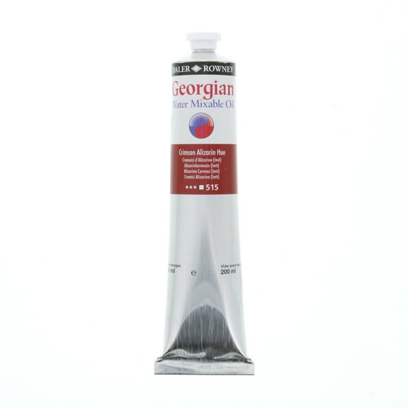 Daler-Rowney Georgian Water Mixable Oil, 200ml Tube, Crimson Alizarin Hue