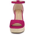 thumbnail image 2 of De mujer Alpargatas Plataforma Correa en el tobillo Tacón de cuña Sandalias Rosa caliente 39, 2 of 6
