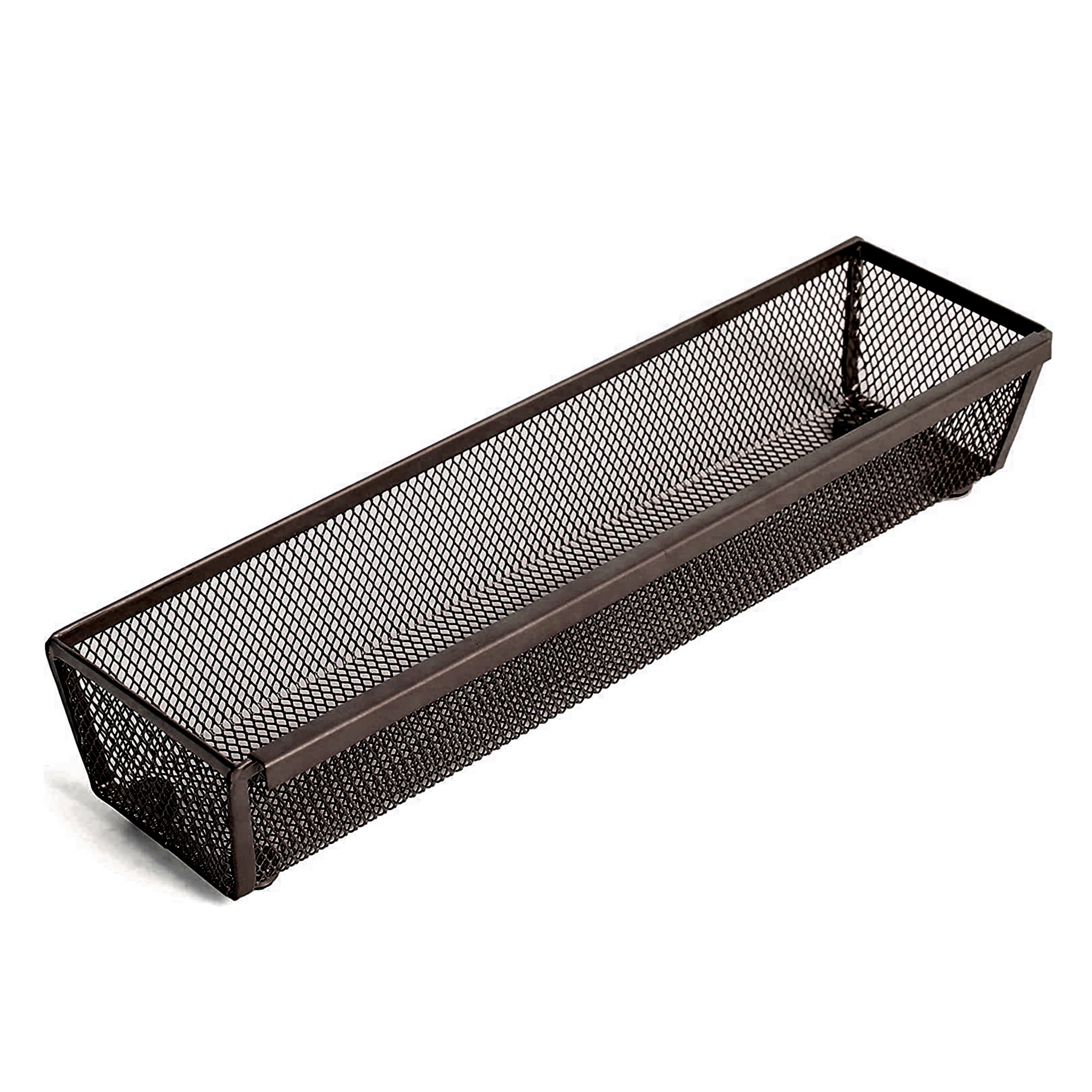 Smart Design Drawer Organizer - Set of 6 - Steel Metal Mesh - 12 x 3 Inch - Bronze