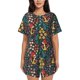 thumbnail image 1 of Fotbe Mushrooms And Flowers Conjunto de Pijama Estampado para Mujer, 2 Piezas, Ropa de Dormir con Camiseta de Manga Corta y Shorts Suaves-3X-Large, 1 of 6