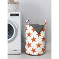 thumbnail image 3 of Abstract Laundry Bag, Monochromatic Star Shapes on Plain Background Sky Space Creative Graphic, Basket with Handles Drawstring Closure for Laundromats, 13" x 19", Burnt Orange White, by Ambesonne, 3 of 4