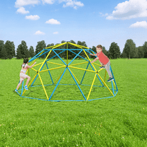 Erinnyees 10ft Kids Climbing Dome, All-in-One Outdoor/Indoor Play Set with Swing and Hammock, Rust-Resistant Metal Jungle Gym, Geometric Climber for Backyard (Ages 3-8)