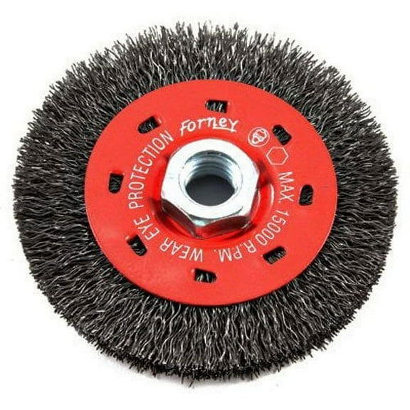 Forney Industries Crimped Wire Wheel Brush Coarse - 4-Inch-By-.014-Inch