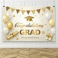 thumbnail image 4 of Congrats Grad Graduation Backdrop Golden White Balloon Gift Congratulations Class of 2025 Student Graduate Prom Party Decorations Background Celebration Birthday Banner Photo Booth, 4 of 9