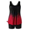 thumbnail image 5 of Frostluinai Women's Tankini Swimsuits Loose Fit Athletic Bathing Suits Trendy Color Block Tankini 2 Piece Pleated Swim Tank Tops Boyshorts, 5 of 6