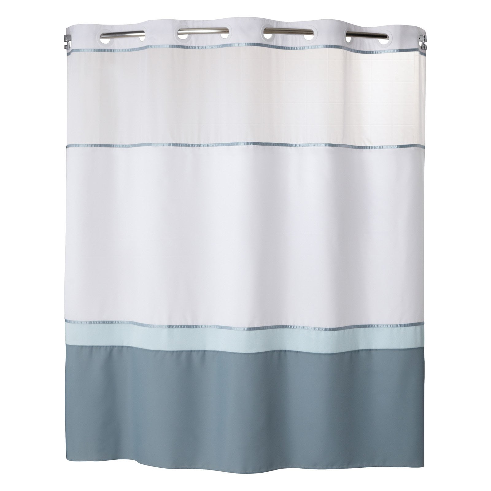 Hookless Windsor Color Block Shower Curtain Set