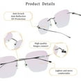 thumbnail image 2 of LifeArt Pure Titanium Frame Glasses/Blue Light Blocking Reading Glasses, Reduce Eyestrain, Stylish for Men and Women(Black,+1.00 Magnification), 2 of 5