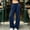 Navy, variant on Women's High Waist Wide Leg Sport Pants, Elastic Drawstring Waist, Fleece Lined, Casual Long Trousers for Home & Outdoor Gray M