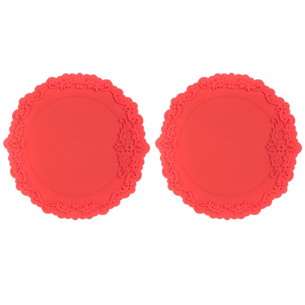 2 piezas de manteles individuales de silicona, tapetes para cuencos de encaje con relieve retro nórdico, tapetes para tazas de té