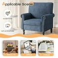 thumbnail image 3 of YOUDENOVA Modern Accent Armchair set of 1, with tufted buttons & riveted trim,for living room,bedroom,office, Navy Blue, 3 of 7