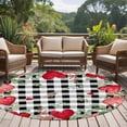 thumbnail image 4 of Valentine's Day Love Heart Round Area Rug 7Ft Washable Circle Rugs for Dorm Laundry Room, Eucalyptus Black Plaid Love Heart Non-Slip Carpet Floor Mats Indoor Outdoor Carpet Runner Home Decor, 4 of 8