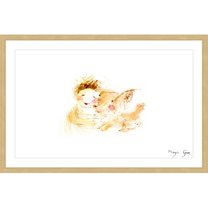 Marmont Hill "Boy and Dog Love" by Maya Gur Framed Painting Print