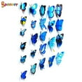 thumbnail image 4 of SPENCER 24PCS Creative 3D Butterfly Wall Stickers Art DIY Removable Mural Stickers Decals Wall Art Decors for Home Bedroom Living Room "Blue", 4 of 9