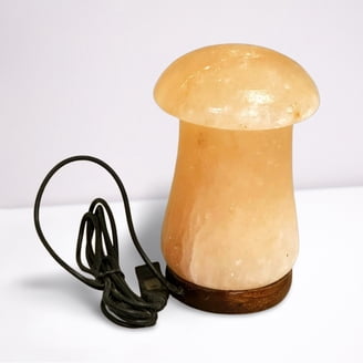 Crystal Decor Natural Himalayan Salt Lamp – Cylinder Metal Basket With Salt Chunks & Dimmable Cord (Flanigan Design)