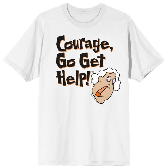 Courage the Cowardly Dog Muriel Go Get Help Adult White Short Sleeve Tee-Medium