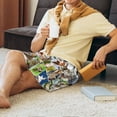 thumbnail image 5 of Daiia pets and birds Collage Pattern Mens Woven Stretch Pajama Short,Short Pajama Pants-Large, 5 of 6