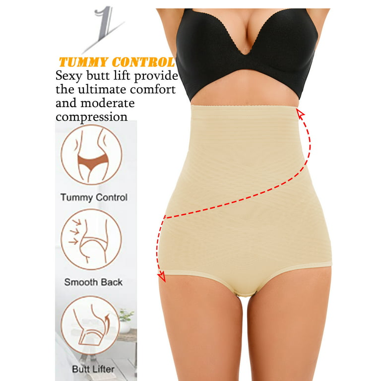 LELINTA Waist Trainer Shapewear Butt Lifter Enhancer Panty Underwear Push  Up Hi-Waist Tummy Control Panties Brief Body Shaper Black/Beige 