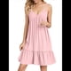 thumbnail image 2 of Vestido de Verano para Mujer 2025, Sin Mangas, con Tirantes Finos y Cuello en V, Informal, Estilo Swing. Rosa XL, 2 of 7