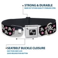 thumbnail image 4 of Buckle-Down Pet Collar, Dog Collar Metal Seatbelt Buckle, Skulls Stars Black White Pink, 15 to 24 Inches 1.0 Inch Wide, 4 of 8