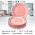 thumbnail image 4 of Elegant Disposable Blush Plates For Party - (24 Pc) Heavy Duty Disposable Salad Plates 7.5”, Fine Plastic Dishes For Elegant China Look, Great for Birthday Parties, Events, Dining & Servings, Silver, 4 of 5