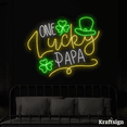 thumbnail image 2 of Craftnamesign One Lucky Papa Neon Sign, Patrick Day Gifts Decor, Dad Gifts, 2 of 4