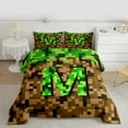 thumbnail image 2 of Manfei Personalized Initial M 3-Piece Full Size Comforter Sets for Children Kids Teens,Building Blocks Bedding Comforter Set,Construction Game Lightweight Bedding Sets,Super Cozy Room Decor, 2 of 8