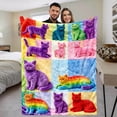 thumbnail image 4 of Cute Cat Blanket Super Soft Flannel Throw Blanket Bedding Cats Gifts for Cat Lover Woman Kids Adults 50"x60", 4 of 8