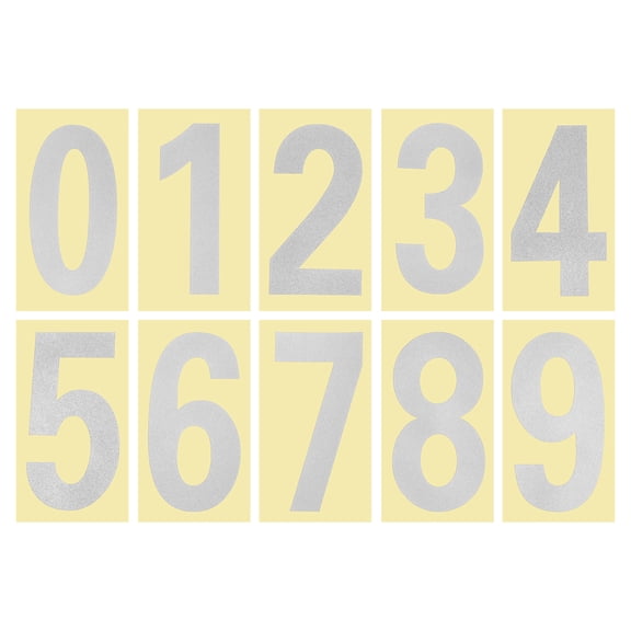 Unique Bargains 3.27 Inch Reflective Mailbox Sticker 0-9 Vinyl Number Silver 3 Set