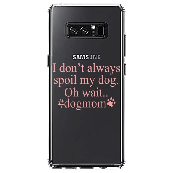 DistinctInk Clear Shockproof Hybrid Case for Samsung Galaxy Note 8 - TPU Bumper Acrylic Back Tempered Glass Screen Protector - I Don't Always Spoil My Dog Oh Wait