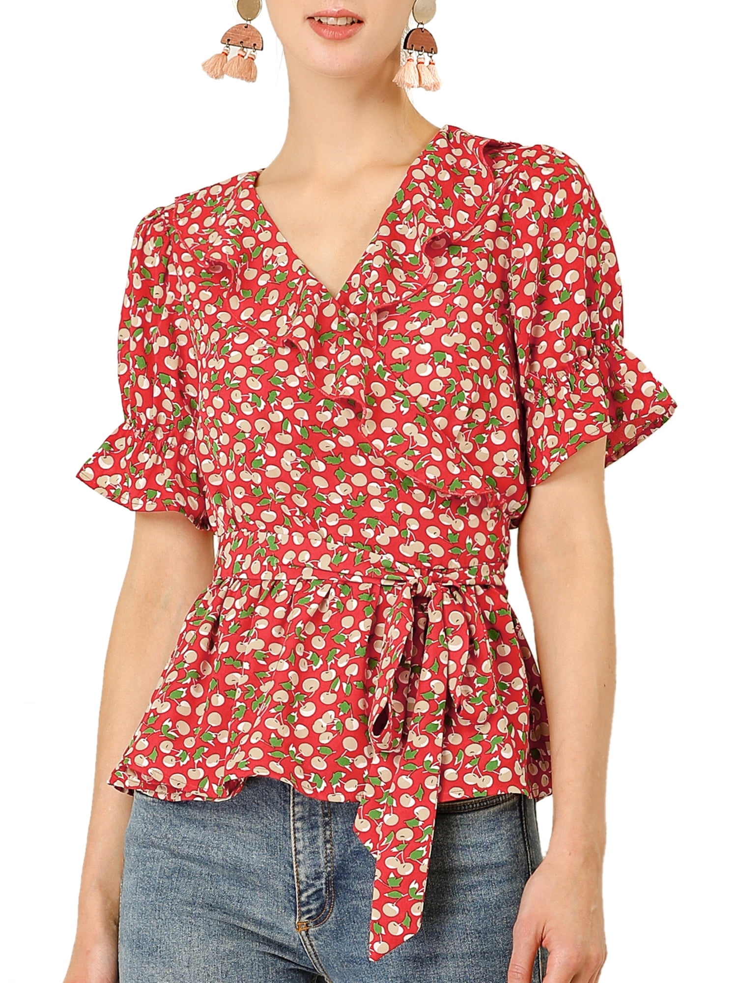 ruffle wrap blouse