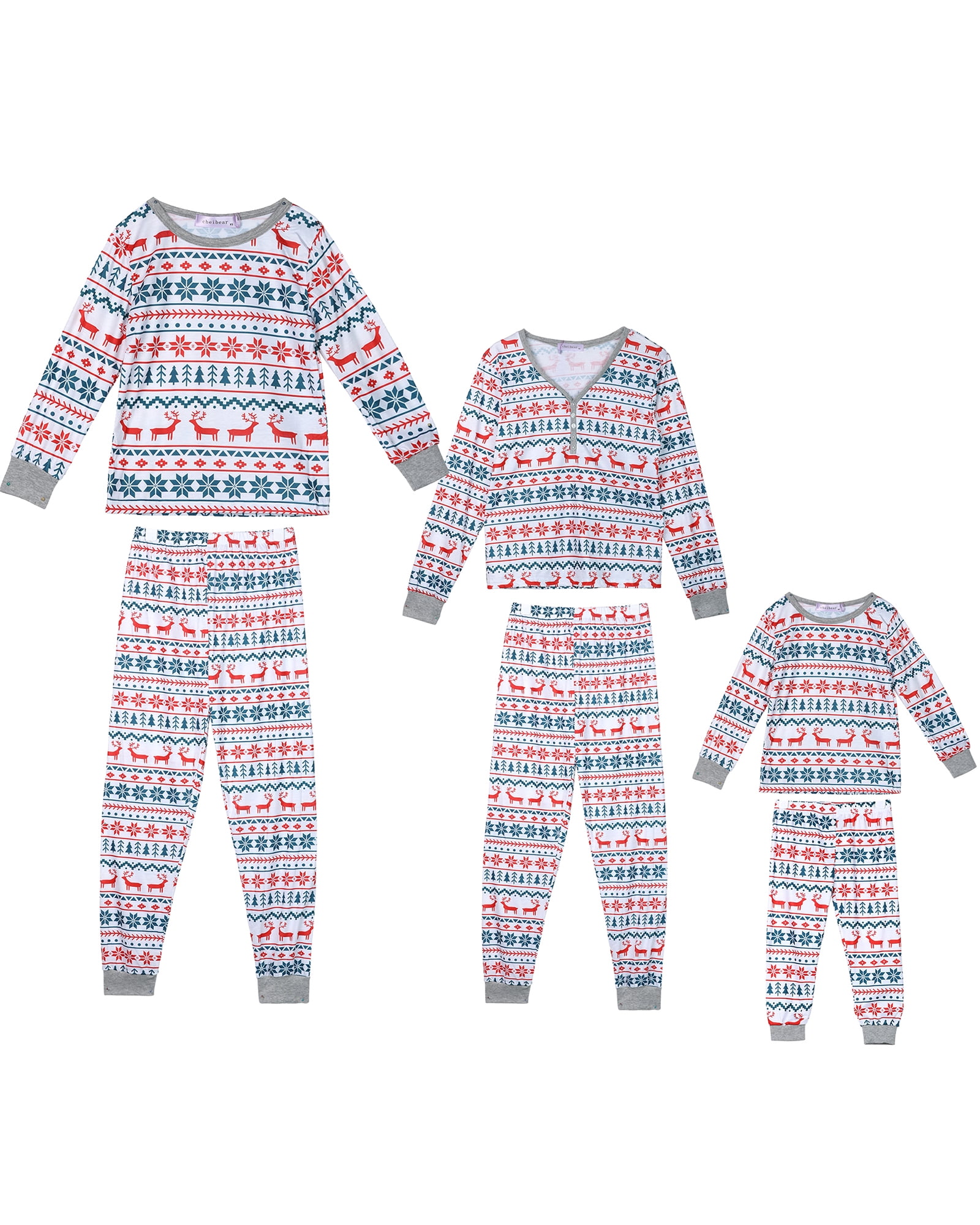 Unique Bargains Women's Christmas Tee with Pants Loungewear Family Pajama Sleepwear Sets