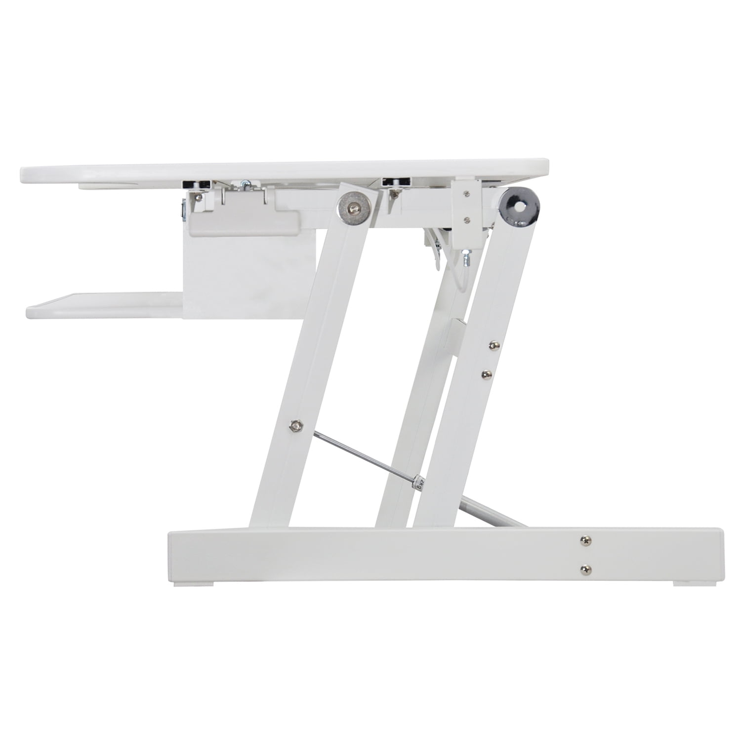 Rocelco Standing Desk Converter 37.5 Inch Deluxe Adjustable Riser, White