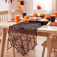 thumbnail image 2 of Fabric Spiderweb Table Runner, Black, 80" x 20", Halloween by Way To Celebrate, 2 of 8