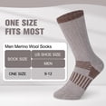 thumbnail image 2 of Loritta 3 Pairs 80% Merino Wool Hiking Socks for Men Warm Thermal Hiking Boot Cushion Crew Socks Size 9-12, 2 of 8