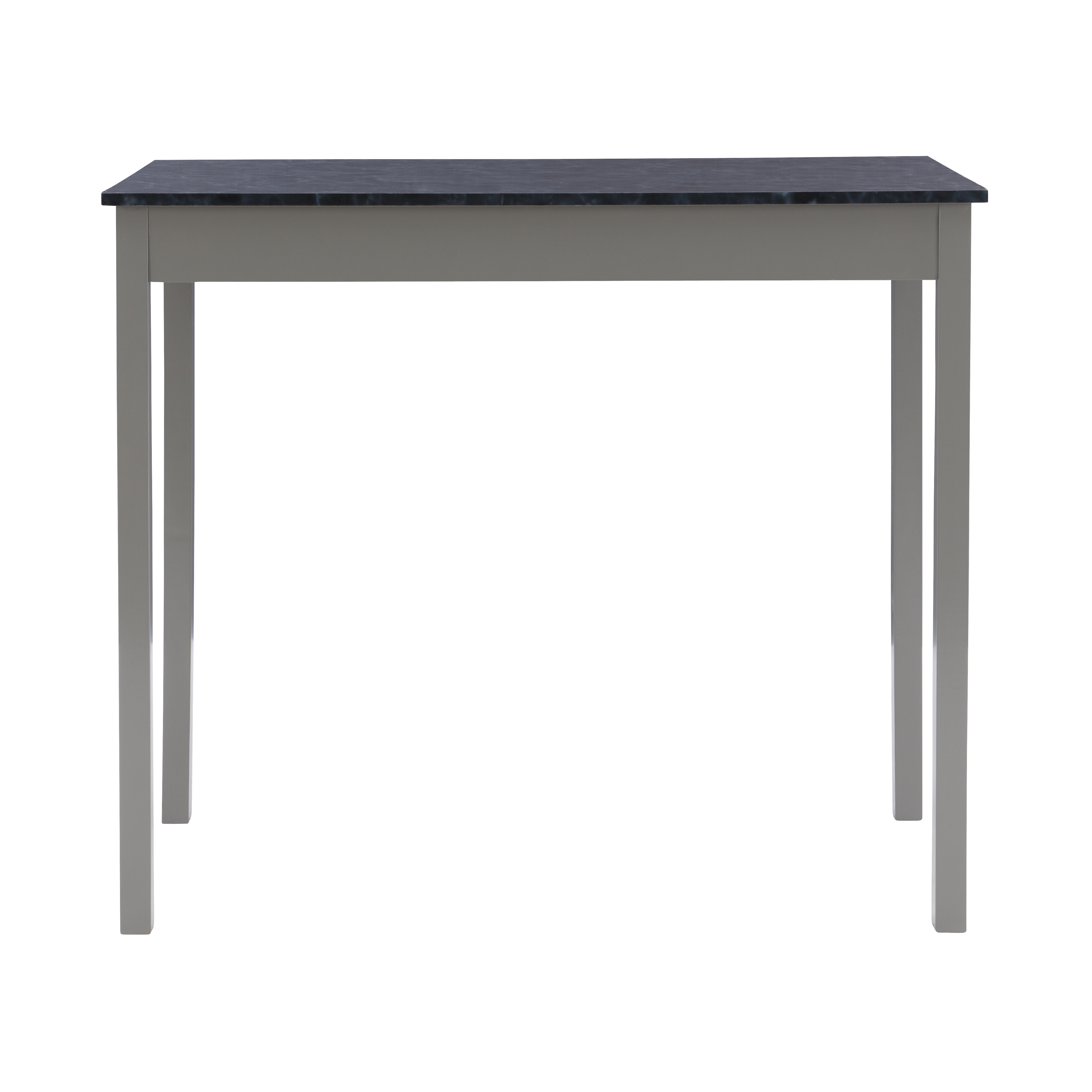 Linon Salene 3-Piece Tavern Set, Gray with Black Marble Top