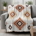 thumbnail image 2 of Orange Aztec Blanket Soft Cozy Warm Throw Blanket for Couch, Plush Fuzzy Flannel Fleece Blankets for Sofa, Southwest Neutral Abstract Geometric Art Bed Blankets Lightweight Gifts for Women, 40"x50", 2 of 9