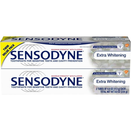 Sensodyne Sensitivity Toothpaste, Extra Whitening, for Sensitive Teeth, 24/7 Protection, 4 ounce (Pack of (Best Cheap Whitening Toothpaste)