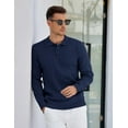 thumbnail image 6 of COOFANDY Mens Polo Sweater Long Sleeve Casual Textured Knit Stretch Pullover Sweaters Fall Winter, 6 of 8