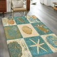 thumbnail image 2 of Retro Turtle Starfish Shell Area Rugs 4x6 ft Coral Seaweed Turtle Washable Rug Non Slip Indoor Carpet Absorbent Floor Mat for Living Room Bedroom Dining Room, 2 of 9