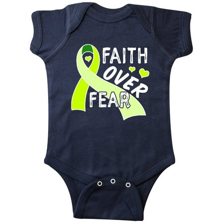 

Inktastic Lymphoma Awareness Faith Over Fear with Hearts Gift Baby Boy or Baby Girl Bodysuit