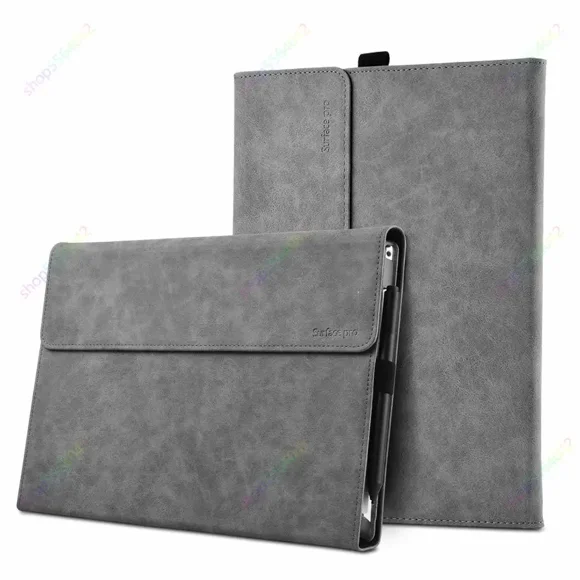 Keyboard Case for Microsoft Surface Pro 9 8 X 13 inch PU Leather Tablet Stand Cover for Surface Pro 7 7plus 6 5 4 12.3'' Go 4 3 Surface Case Gray For Pro 9 13inch