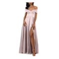 thumbnail image 1 of XSCAPE Robe de Soirée Longue en Satin Rose Fendu Épaules Dénudées pour Femmes Taille 6, 1 of 1