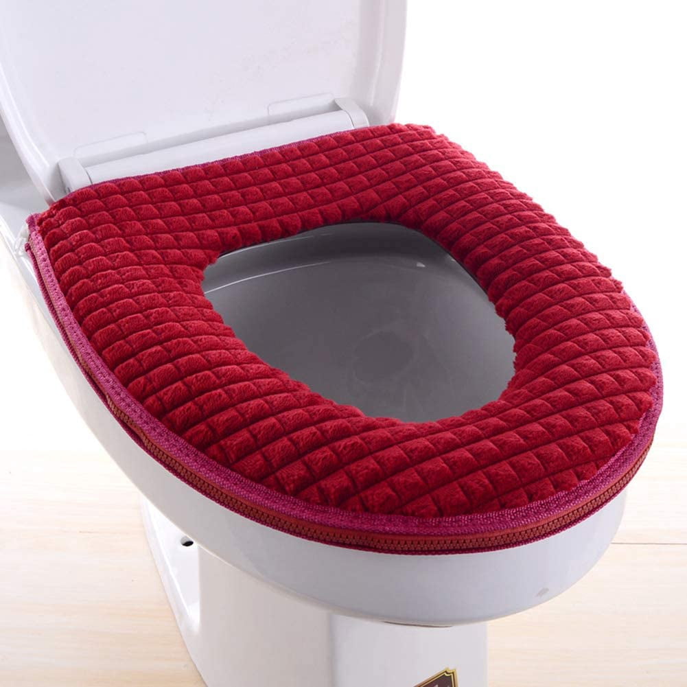 Toilet Seat Cover Pads, Bathroom Soft Thicker Warmer Washable Cloth