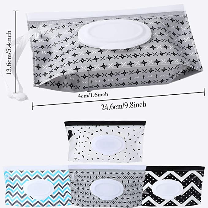 Reusable and Refillable Wipe Holder Baby Wipes Dispenser Lightweight Handheld Travel Wipes Holder Baby Wet Wipe Cases for Travel-Pouch Carries WoYous 6pcs Portable Wet Wipe Pouch Set 